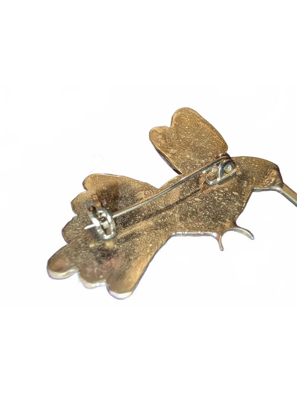 Vintage Abalone Shell and Inlay Bird Brooch Pin